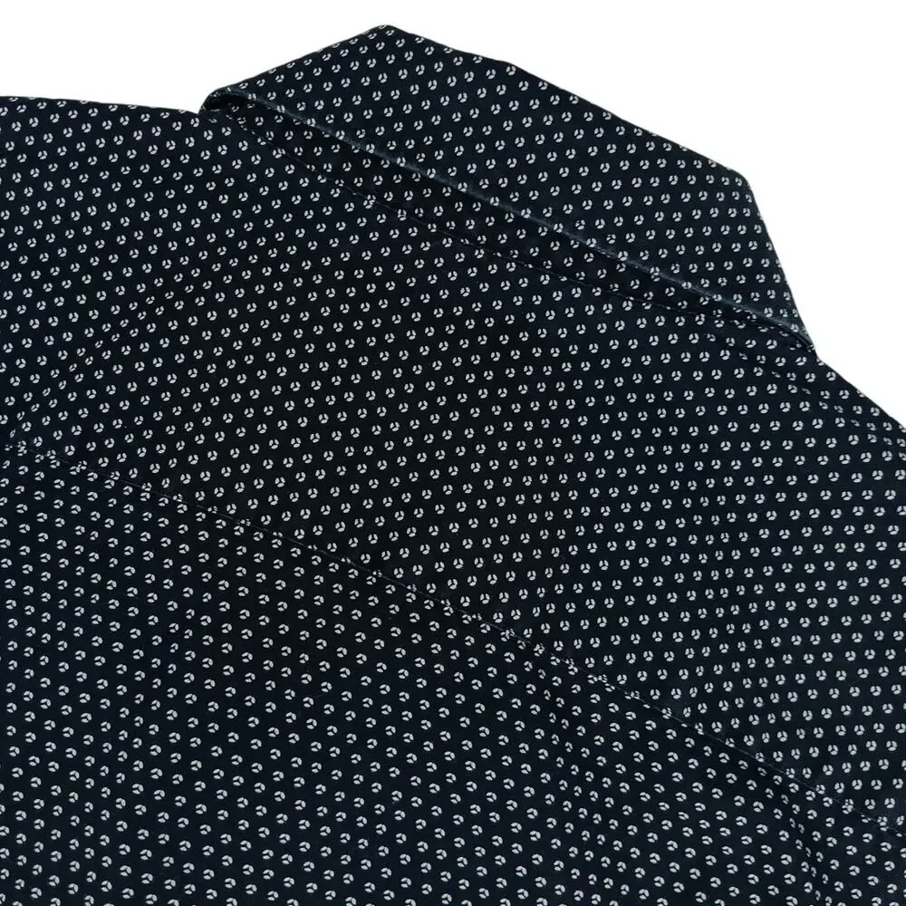Banana Republic Slim‎ Fit Button Up Shirt Mens Large 16-16.5 Blue Navy Dot Party